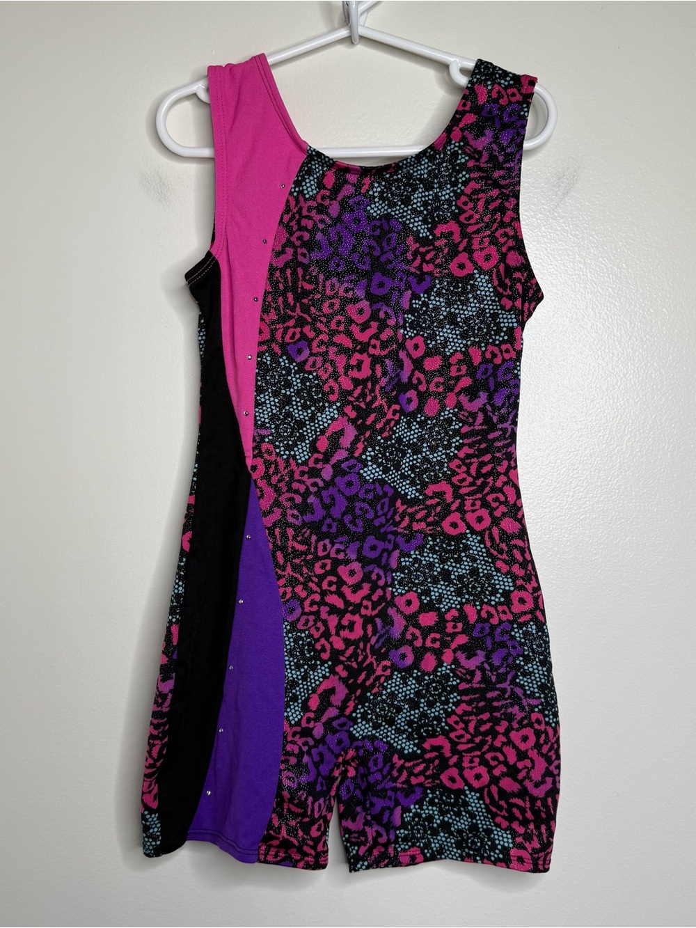 Moret Activewear Gymnastics Leotard Unitard Dance Kids Sz 8/10 Leopard Colorful